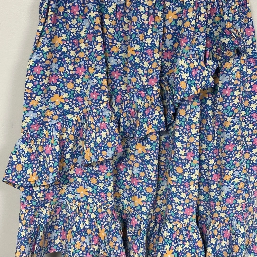 OshKosh B'gosh Girls Blue Floral Sundress Knee Length Spring Casual, 10